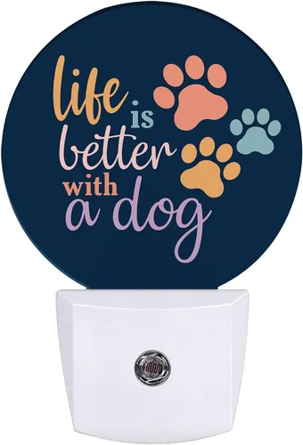 Miniatura 16 de Luz nocturna de gato blanco, flores moradas enchufables con sensor de atardecer a amanecer para dormitorio, baño y sala de estar, lámpara apta