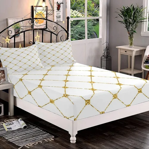 Miniatura 12 de XISUNYA Juego de sábanas decorativas tamaño Queen, juego de sábanas bajeras y 2 fundas de almohada con bolsillos profundos de Halloween