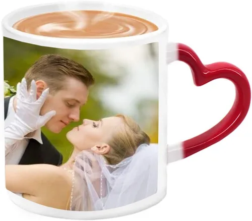 Queena Taza de taza de foto sensible al calor personalizada Taza de café mágica que cambia de color Añadir foto logotipo imagen en tazas de café
