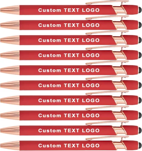 Miniatura 10 de Bolígrafos grabados personalizados a granel, personalizados con nombre/logotipo, tinta negra o azul, escritura suave para oficina, negocios, Negro