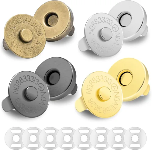 Miniatura 7 de CooBigo 24 juegos de broches magnéticos para cierres de bolso de 14 mm, kit de repuesto de broches magnéticos para bolsos y bolsos de mano, ropa