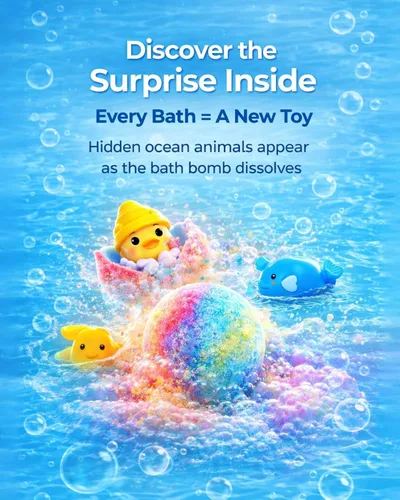 Miniatura 3 de Bombas de baño para niños con sorpresa en el interior, bombas de baño para niños con juguetes en el interior, paquete de 12 bombas de baño, rellenos