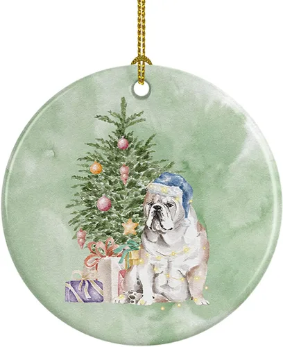 Miniatura 37 de Caroline's Treasures Bulldog, Bulldog inglés #2 y árbol de cerámica adorno colgante para árbol de Navidad, decoración colgante para el hogar