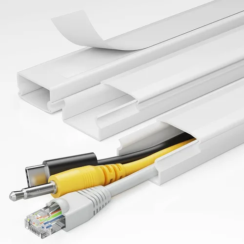 Miniatura 11 de Yecaye Ocultador de Cables de TV, 42 Pulgadas Ocultador de Cables Grande Beige, Cubiertas de Cables para 4 Cables, Ocultadores de Cables para TV