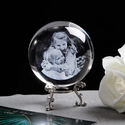 Miniatura 2 de Bola de fotos de cristal personalizada, bola de cristal con foto personalizada, accesorios de decoración del hogar, esfera de cristal para fotos
