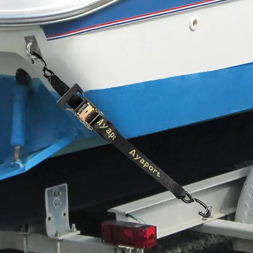 Miniatura 7 de Ayaport Correas de Amarre de Popa para Remolque de Barco para Barco Jet Ski Kayak Canoa 4 Pies 1.6 Pulgadas 5000 Libras Fuerza de Rotura Correas