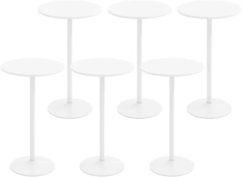 Miniatura 16 de Giantex Mesa de bar dos en uno con poste desmontable, base de metal, parte superior redonda de 24 pulgadas, 40 pulgadas/22 pulgadas de altura Negro