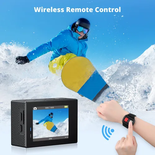 Miniatura 5 de Cámara de acción AKASO Brave 4 4K 30fps Ultra HD WiFi para deportes con FOV de 170°, estabilización de imagen, cámara sumergible impermeable a 131