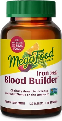 Miniatura 10 de MegaFood Suplemento de hierro constructor de sangre para mujeres y hombres, aumenta los niveles de hierro sin efectos secundarios, mejora
