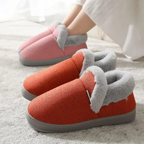 Miniatura 4 de Husmeu Pantuflas acogedoras de dormitorio para mujer con forro polar de espuma viscoelástica, antideslizantes, con parte trasera cerrada