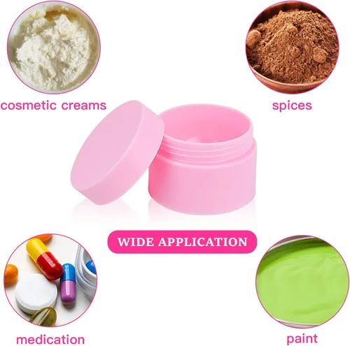 Miniatura 4 de Recipiente de plástico blanco para loción con forros interiores y tapas de cúpula para maquillaje, cosméticos, cremas, lociones, almacenamiento Rosa