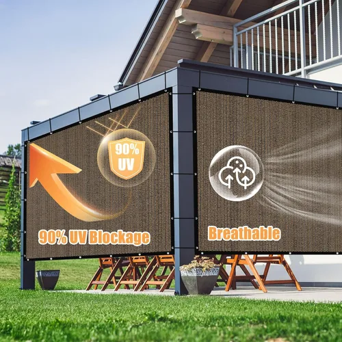 Miniatura 2 de Amagenix Tela de Sombra Solar 90% con Ojales, 12' x 16' Cubierta de Sombra de Repuesto para Pérgola, Toldo Pantalla de Privacidad para Patio al Aire
