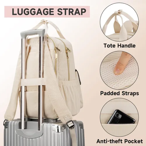 Miniatura 3 de MATEIN TSA - Mochila para adolescentes y niñas, de 15.6 pulgadas, bonita mochila de pana para laptop, estética, universidad, escuela, mochila