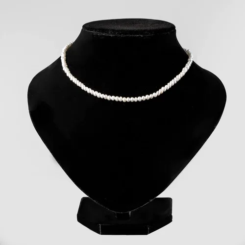 Miniatura 6 de Cowlyn Pearl Choker Dainty Adjustable Necklace 18K Gold Plated Cultured Barque Pearl Tiny Chain Delicate Mother's Valentine Jewelry for Women Girls