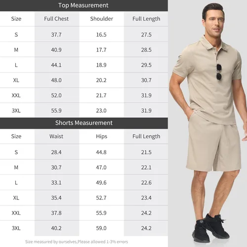 Miniatura 6 de MoFiz Conjunto de camiseta polo y pantalones cortos para hombre, trajes de verano, ligeros, casuales, de manga corta, traje de polo para hombre, 2