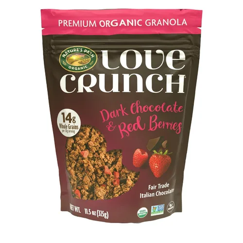Love Crunch - Granola orgánica de chocolate oscuro y bayas rojas, 11.5 oz (Paquete de 1), sin OMG, comercio justo, de Nature's Path
