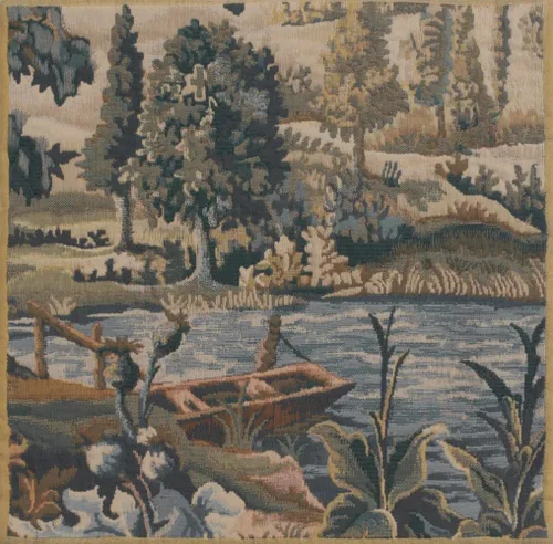 Miniatura 2 de C Charlotte Home Furnishings Inc Paysage Flamand Bateau - Funda de almohada cuadrada de 17 x 17 pulgadas, funda de cojín decorativa bohemia