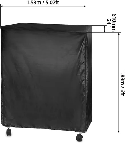 Miniatura 6 de QWORK Funda para Estante de Alambre - 60"x24"x72", Tela Oxford, Mantiene el Estante Limpio, Para Hogar, Oficina, Almacenamiento y Garaje, Negro 1