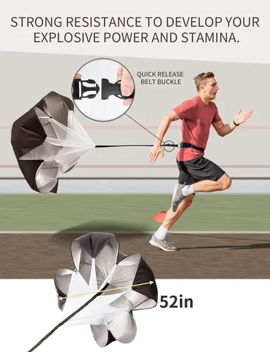 Miniatura 4 de GHB Agility Ladder Speed Training Ladder Workout Ladder with 6 or 10 Cones 12 Rung 20ft with Resistance Parachute Amarillo-6 conos