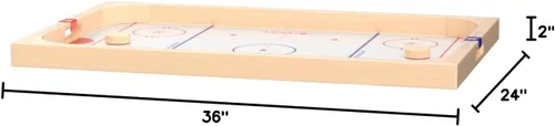 Miniatura 8 de GoSports Hockey Ice Pucky - Juego de hockey de mesa de madera para niños y adultos - Incluye 1 tablero de juego, 2 palos de hockey y 3 discos