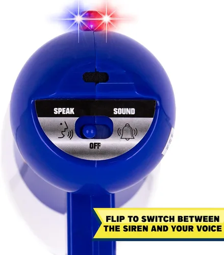 Miniatura 5 de ArtCreativity Juguete de megáfono de policía para niños, megáfono de juguete con placa de policía, modo sirena con luces intermitentes, juguetes