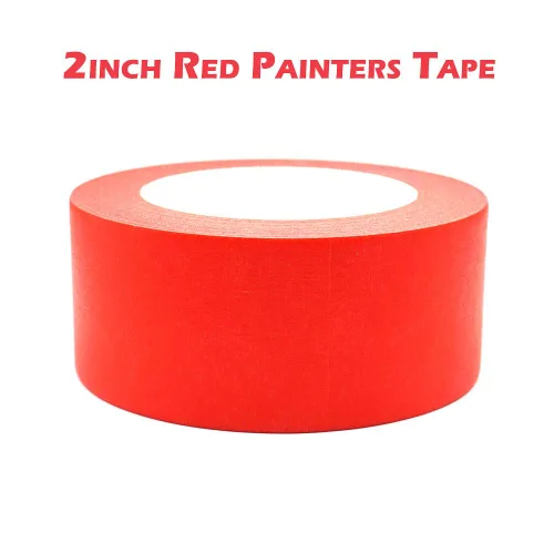 Miniatura 2 de Cinta roja para pintores de 2 pulgadas de ancho, cinta adhesiva roja de 2 pulgadas x 55 yardas, cinta de papel para artes, manualidades, pintura
