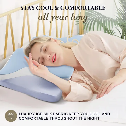 Miniatura 2 de Almohada cervical para aliviar el dolor de cuello, almohadas ergonómicas refrescantes de espuma viscoelástica para dormir, almohada de apoyo