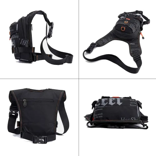 Miniatura 5 de GFun Riñonera de cintura impermeable para mensajero, bolsa táctica militar, muslo, cadera, para exteriores, con agujero para auriculares, viajes