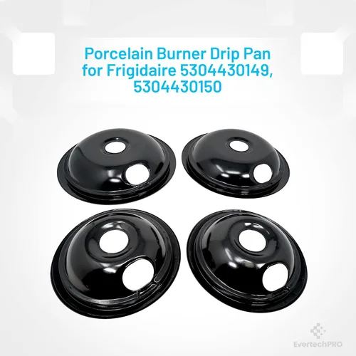 Miniatura 3 de EvertechPRO Juego de 4 bandejas de goteo para estufa eléctrica Frigidaire 5304430150 5304430149, bandejas de goteo de quemador de ajuste universal