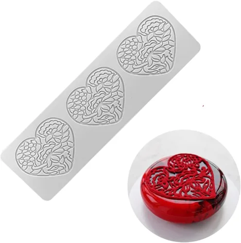 Miniatura 20 de TUKE Molde de silicona 3D para ramas de tuile de fondant para hornear, arcilla polimérica, manualidades de azúcar - Diseño de encaje de caramelo