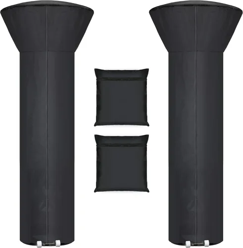 Paquete de 2 fundas para calentador de patio con cremallera y bolsa de almacenamiento, impermeable, resistente al polvo, resistente al viento,