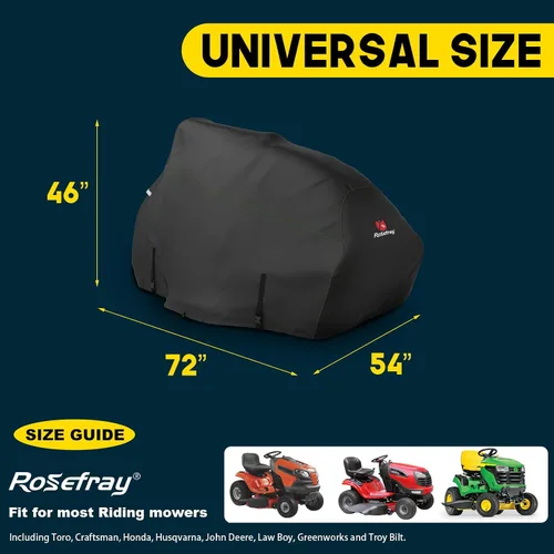 Miniatura 7 de Cubierta para Cortacésped de Montar, Tejido Impermeable de Grado Marino 420D - Ajuste Universal para John Deere, Cub Cadet, Craftsman, etc. Cubre