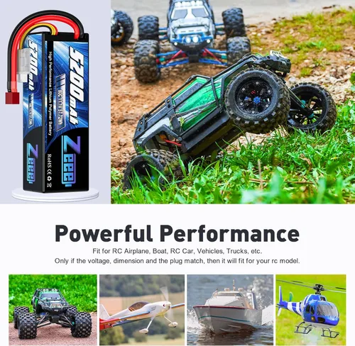 Miniatura 5 de Zeee 3S 5200mAh Lipo Batería 11.1V 80C Hardcase Batería con conector T para RC Car Barco, Camión, Helicóptero, Avión Racing Modelos (2 unidades)