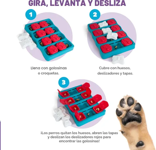 Miniatura 3 de Nina Ottosson by Outward Hound Dog Brick - Juguete interactivo de rompecabezas de premios para perros, nivel intermedio
