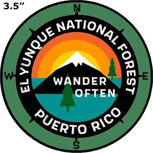 Miniatura 2 de El Yunque National Forest Puerto Rico – Wander Often – 3.5 pulgadas Ventana Coche Camión Adhesivo Adhesivo Vacaciones Recuerdo Viaje Aventura