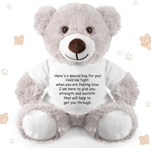 Miniatura 9 de Lenwen Un regalo de abrazo de oso para mujeres, pésame pronto, condolencias para mujeres, peluche de animal de peluche, abrazo pensando en ti, Azul