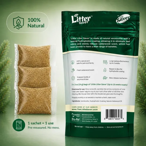 Miniatura 2 de Little Litter Saver Una nueva generación de desodorante de caja de arena para gatos Fórmula única para liberación lenta Aroma fresco natural