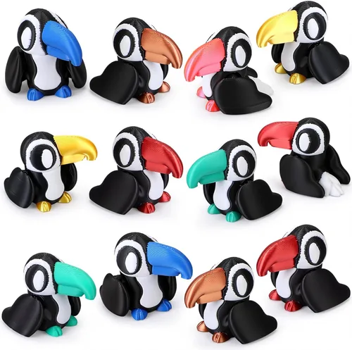 Miniatura 11 de 12 figuras de gusano impresas en 3D de animales, articuladas, flexibles, para aliviar el estrés, figuras de animales, decoración de escritorio