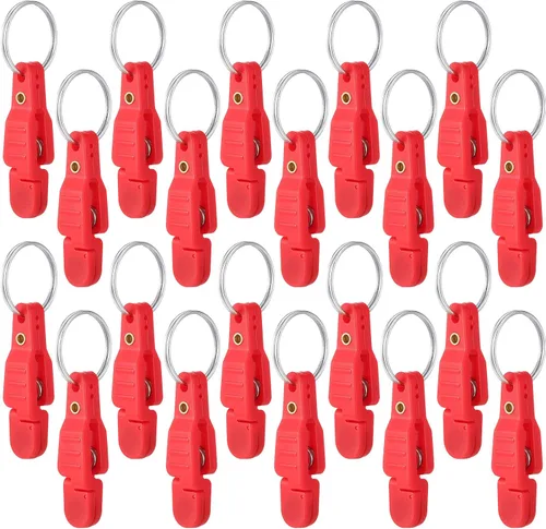 Miniatura 10 de Honoson 20 clips de liberación a presión de tensión pesada, clips de liberación acolchada, clips de arrastre con llavero para tablero de cepillado