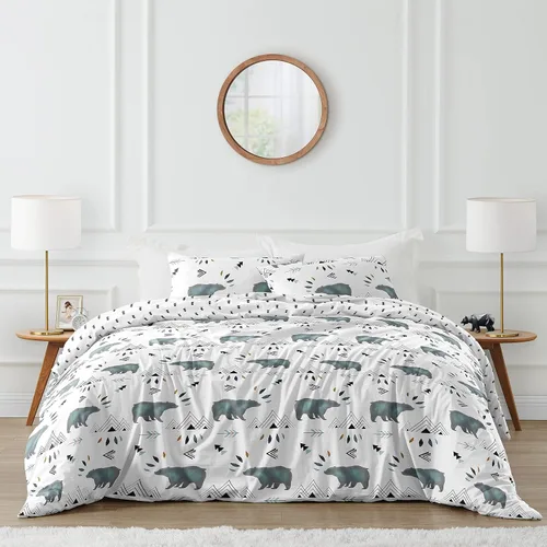 Miniatura 10 de Sweet Jojo Designs Juego de edredón de bosque forestal con animales para niños y niñas, unisex, tamaño Queen, edredón de tamaño completo para niños