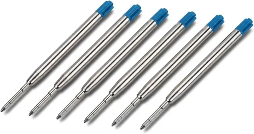 Miniatura 12 de Paquete de 20 repuestos de bolígrafo compatibles con TikiPen Black and Blue Parker. Tinta alemana de escritura suave y punta media de 0.039 in