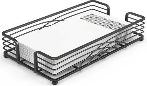 Miniatura 15 de Servilletero para mesa – Dispensador de servilletas vertical de hierro plateado para servilletas de papel, dispensador de servilletas para cocina