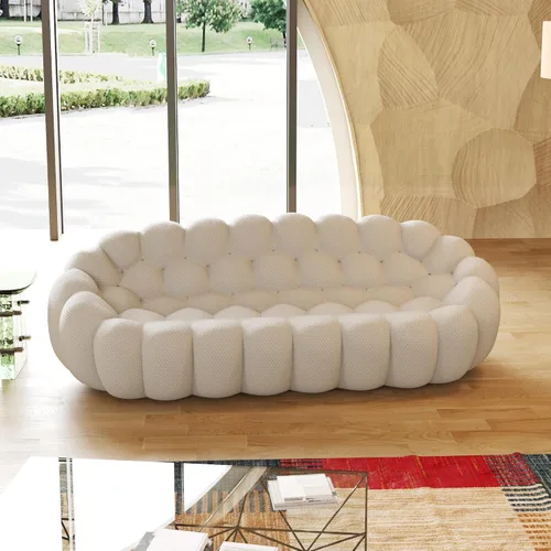 Miniatura 7 de JACH Juego de sofá curvado de burbujas, cómodo sofá tapizado, tela de malla 3D en forma de panal sofás modernos para sala de estar, apartamento