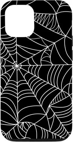 Miniatura 25 de iPhone 12 Mini Spider Web Halloween patrón espeluznante en caso negro