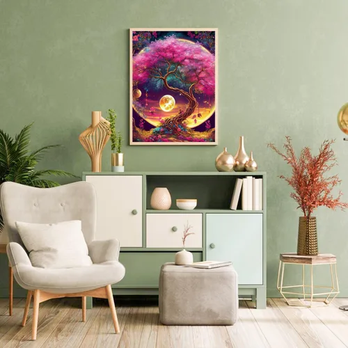 Miniatura 3 de Aestalrcus Kit de pintura por números de árbol de la vida para adultos, pintura de árbol por números para adultos principiantes, kits de pintura por