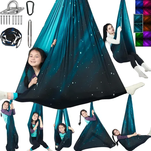 Miniatura 11 de Columpio Sensorial para Niños Soporta hasta 300 libras Interior y Exterior Columpio de Terapia Abrazador con Kit Colgador de Ganchos para Hamaca