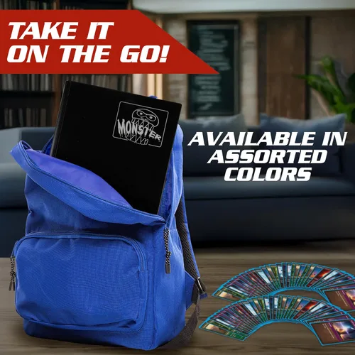 Miniatura 6 de Monster Binder - Álbum de tarjeta coleccionables, 9 bolsillos para tarjetas, retiene 360 de Yugioh, Magic, y Pokémon, Rojo mate
