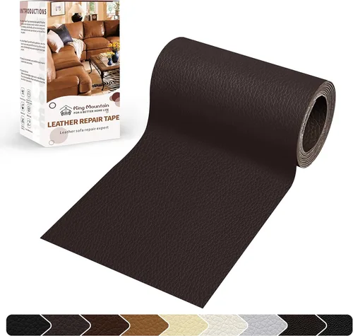 Miniatura 74 de KING MOUNTAIN Cinta de reparación de cuero, 16 x 60 pulgadas, gris, autoadhesiva, impermeable, ecológica