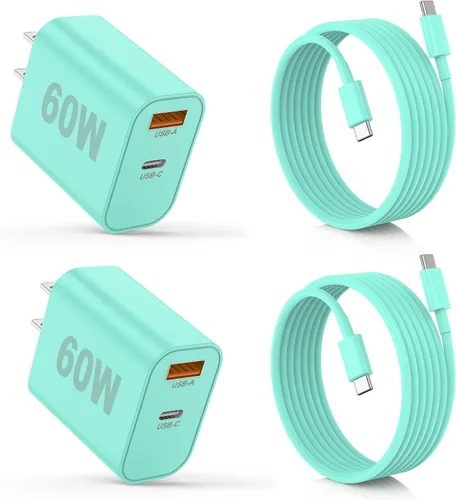 Miniatura 20 de Cargador para iPhone 17/16/15 Pro/Pro Max, cargador de pared USB-C de doble puerto con PD 40 W y carga rápida QC 20 W, cable USB-C de 10 pies
