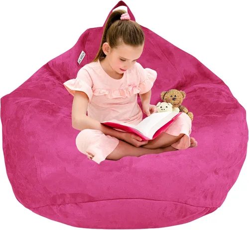 Miniatura 21 de Funda para silla de puf para almacenamiento de animales de peluche (sin relleno) para niños y adultos. Extra grande, nido de pájaro, puf suave